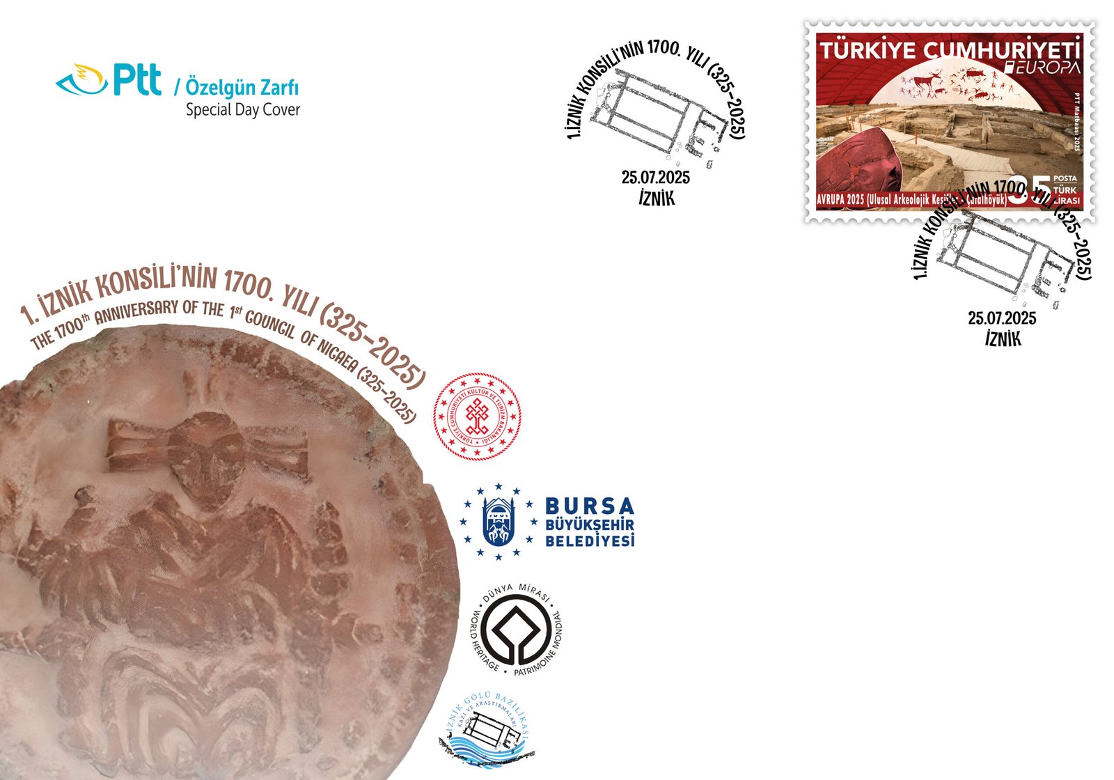 PTT’DEN “1. İZNİK KONSİLİ’NİN 1700.YILI” KONULU ÖZELGÜN ZARFI