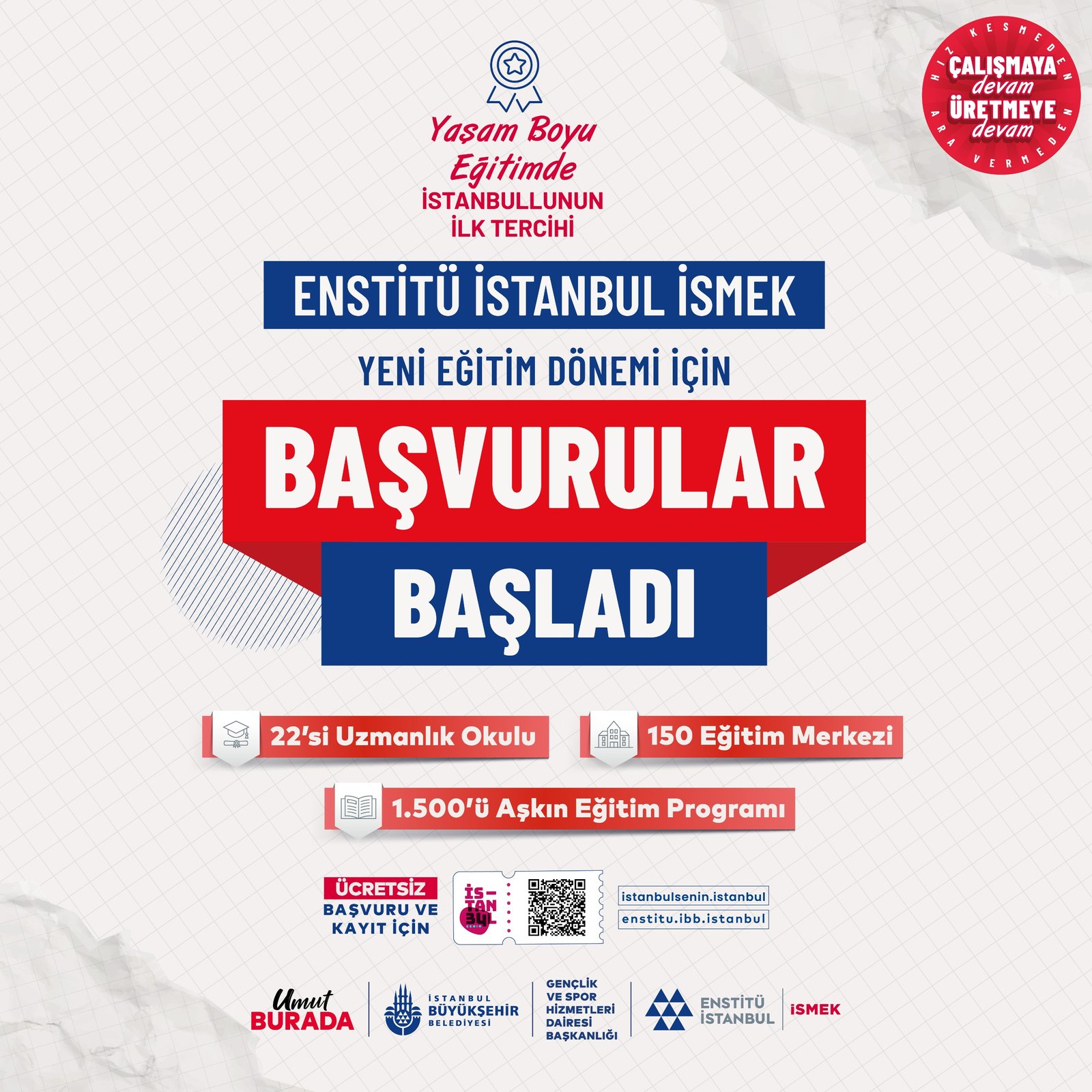 ENSTİTÜ İSTANBUL İSMEK’E 48 SAATTE 185 BİN BAŞVURU