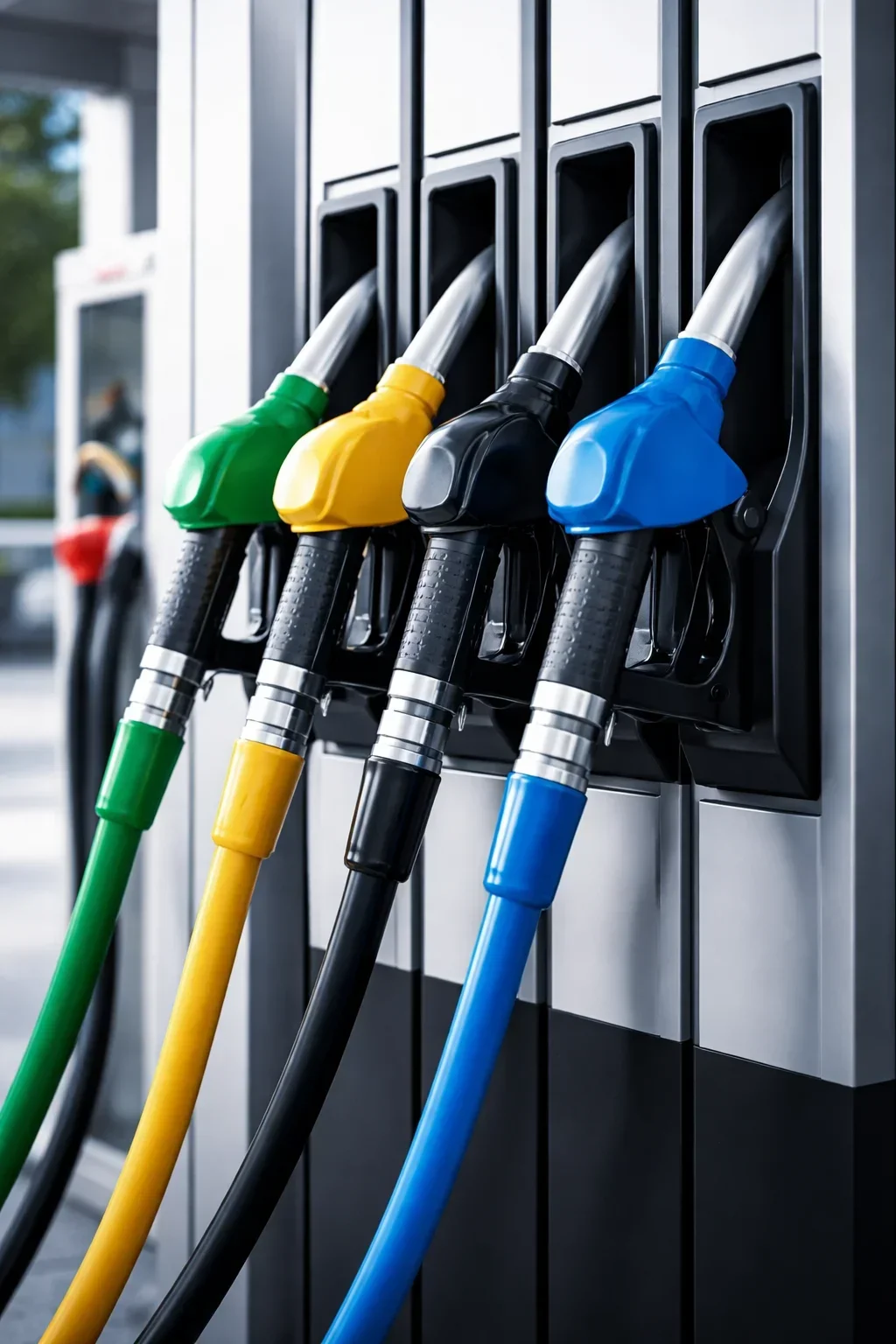 Akaryakıt pompa fiyatları gösteren görsel, motorin ve benzin etiketleri