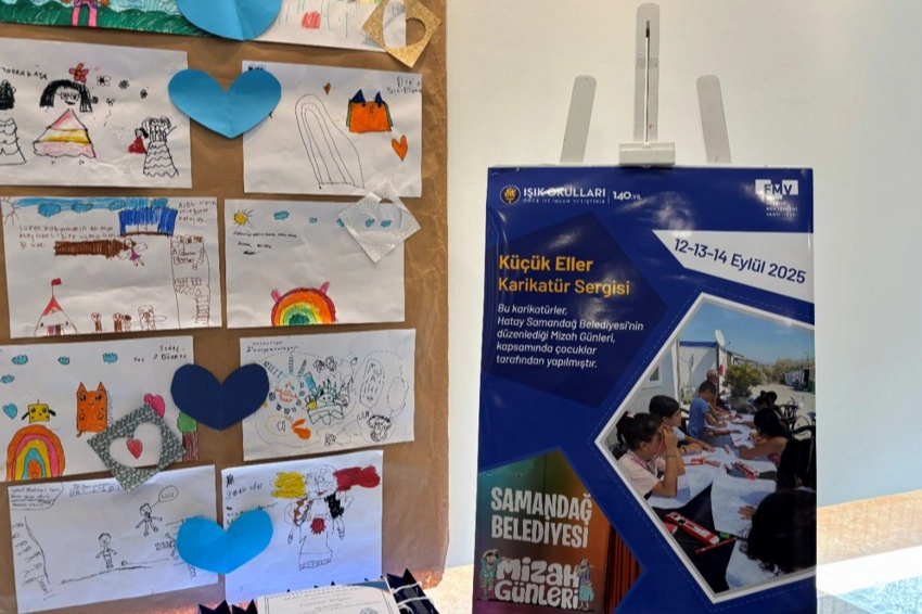 Hatay ve İstanbul'daki çocukların çizimleri ile oluşturulan umut ve dayanışma köprüsünü temsil eden kapak görseli.