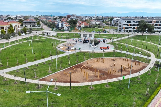 Antalya Döşemealtı Yeşilbayır Mahallesi'nde yapımı devam eden Cittaslow Parkı'ndan genel görünüm