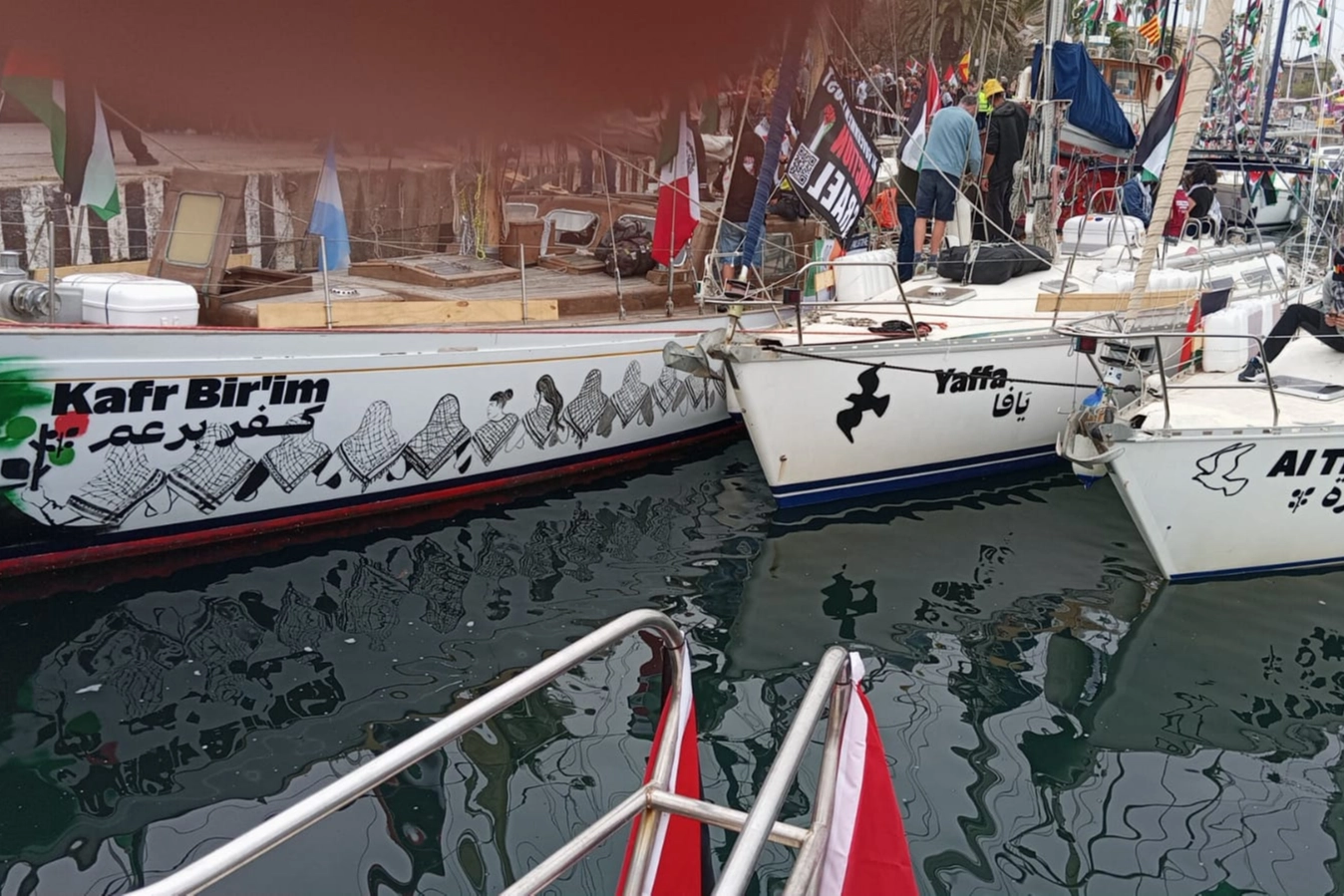 Sumud Filosu'na ait tekneler Gazze direnişini simgeliyor