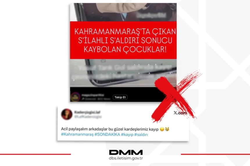 Dezenformasyonla Mücadele Merkezi (DMM) logosu ve 'Kayıp Çocuklar' iddialarına yönelik yalanlama açıklaması