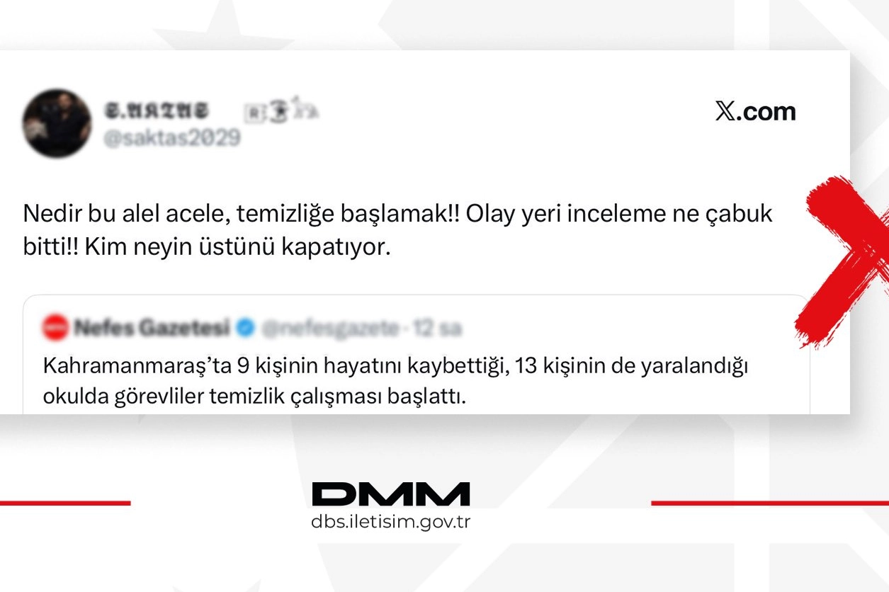 Kahramanmaraş'taki olayda delillerin karartıldığı iddialarına yalanlama haberi