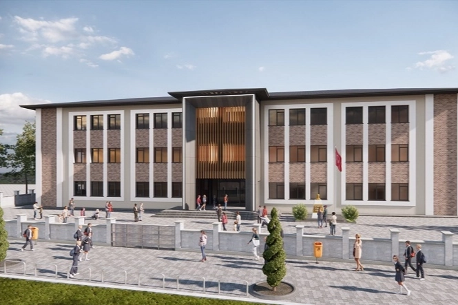 Melikgazi Belediyesi tarafından inşa edilen yeni ortaokul binası