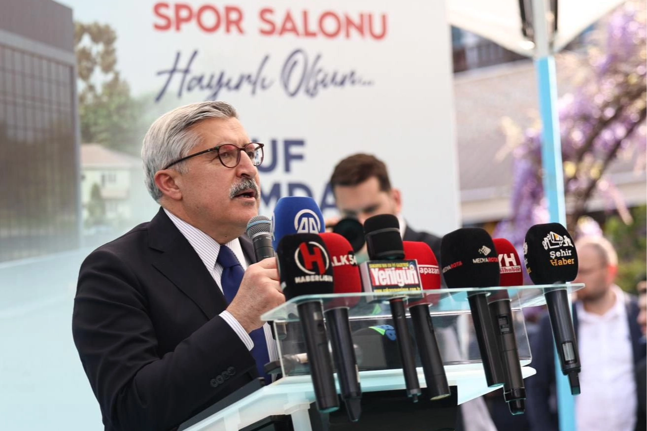 AK Parti Genel Başkan Yardımcısı Hüseyin Yayman'ın konuşmasından genel plan.