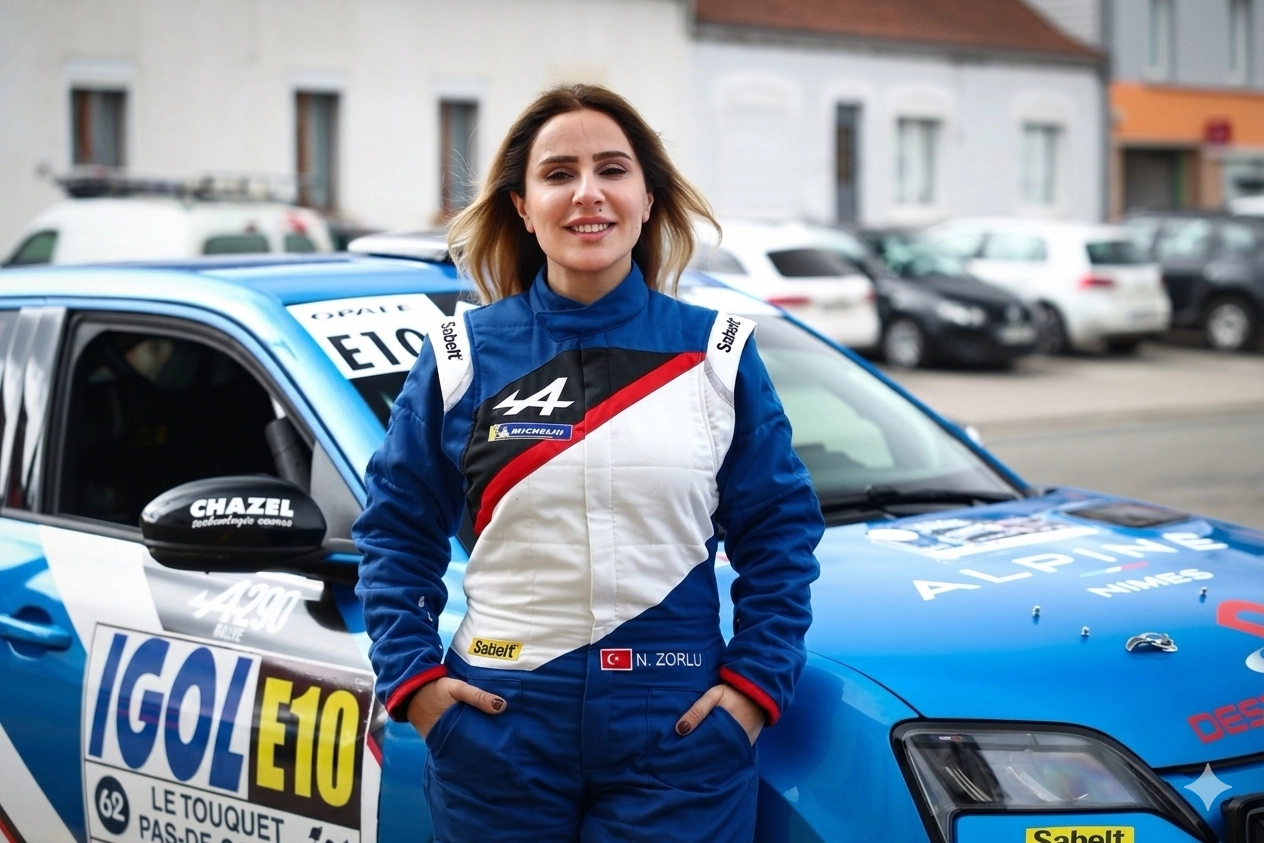 Nazan Zorlu elektrikli ralli aracıyla yarışırken