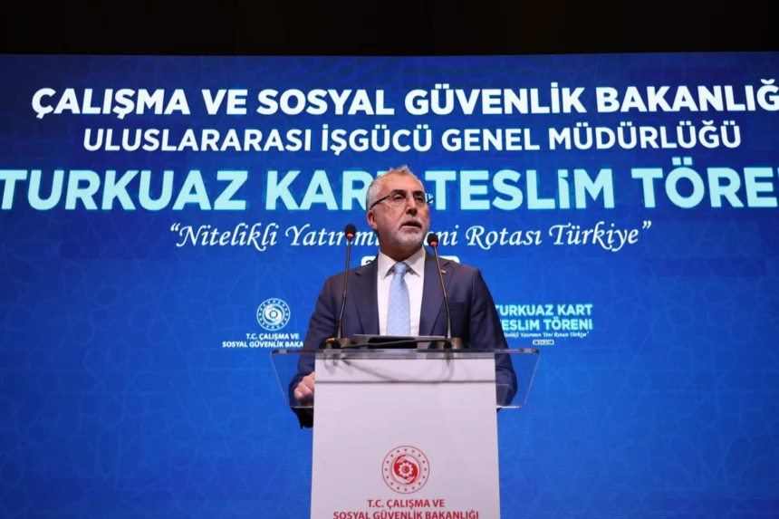 Çalışma ve Sosyal Güvenlik Bakanı Vedat Işıkhan, Turkuaz Kart töreninde konuştu.