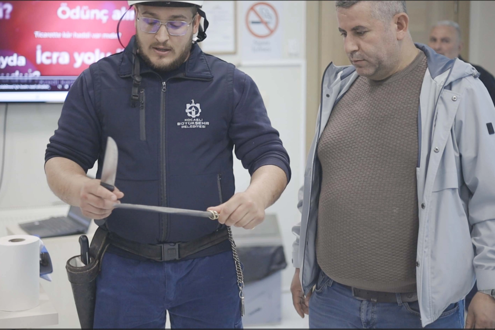 Kocaeli'de kurban kesimi uygulamalı eğitiminden bir kesit