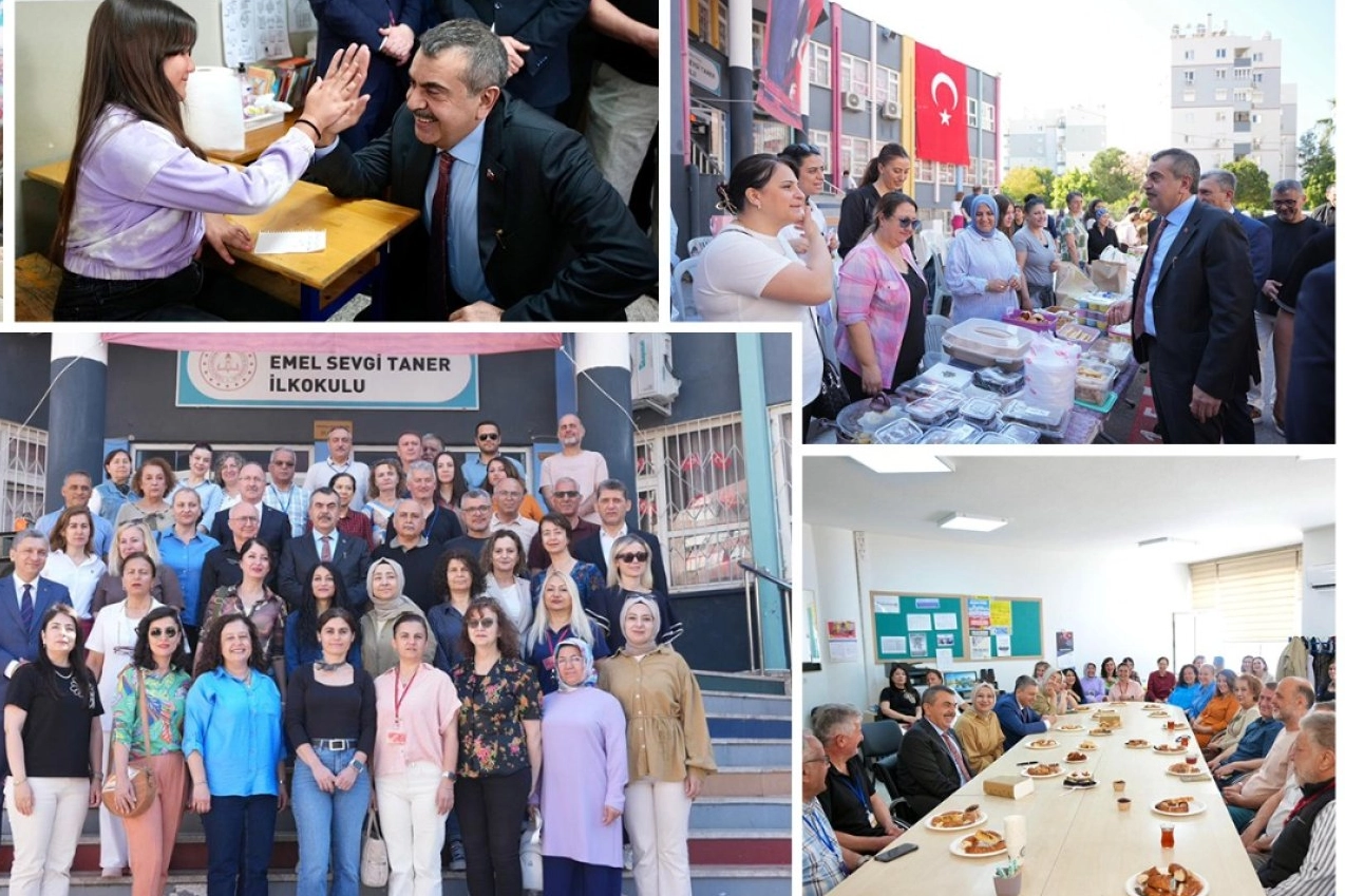 Milli Eğitim Bakanı Yusuf Tekin Antalya'da bir ilkokulu ziyaret ederek öğretmen ve öğrencilerle bir araya geldi.
